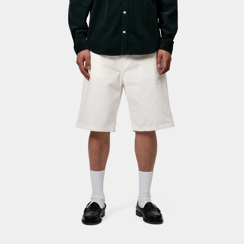 Carhartt WIP Herren Landon Newcomb Drill Short | Off White Rinsed