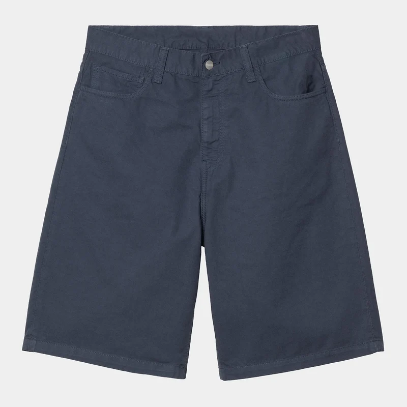 Carhartt WIP Herren Landon Newcomb Drill Short | Dunkelblaues Stückgefärbt