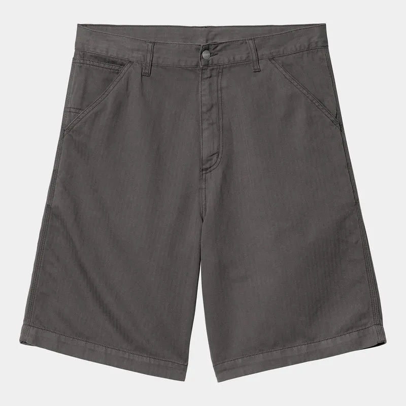 Carhartt WIP Herren Cooper Shawnee Herringbone Short | Graphite Garment Dyed