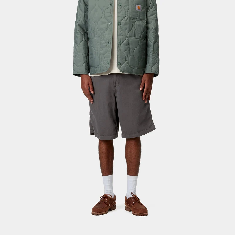 Carhartt WIP Herren Cooper Shawnee Herringbone Short | Graphite Garment Dyed
