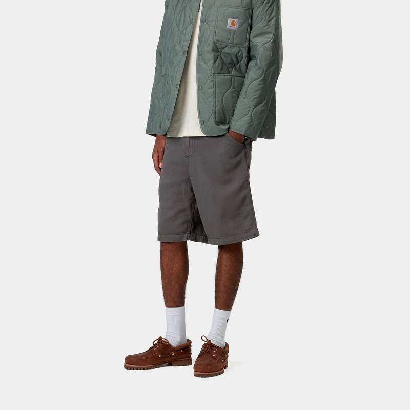 Carhartt WIP Herren Cooper Shawnee Herringbone Short | Graphite Garment Dyed
