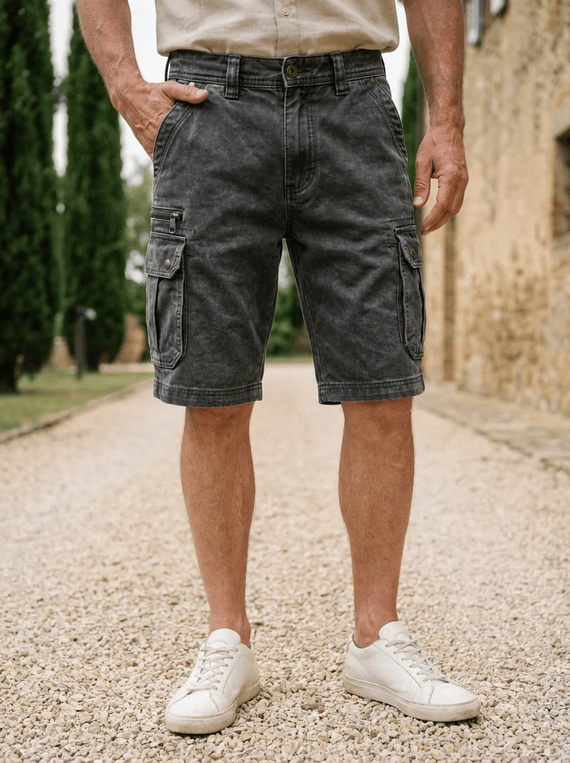 Golvios | Funktionale Denim-Cargoshorts mit mehreren Taschen