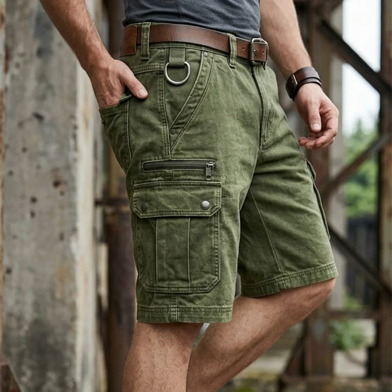 Golvios | Funktionale Denim-Cargoshorts mit mehreren Taschen