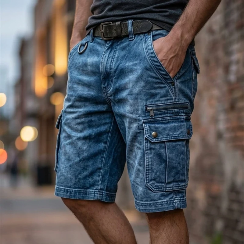 Golvios | Funktionale Denim-Cargoshorts mit mehreren Taschen
