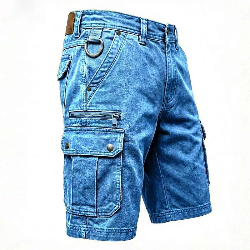Golvios | Funktionale Denim-Cargoshorts mit mehreren Taschen