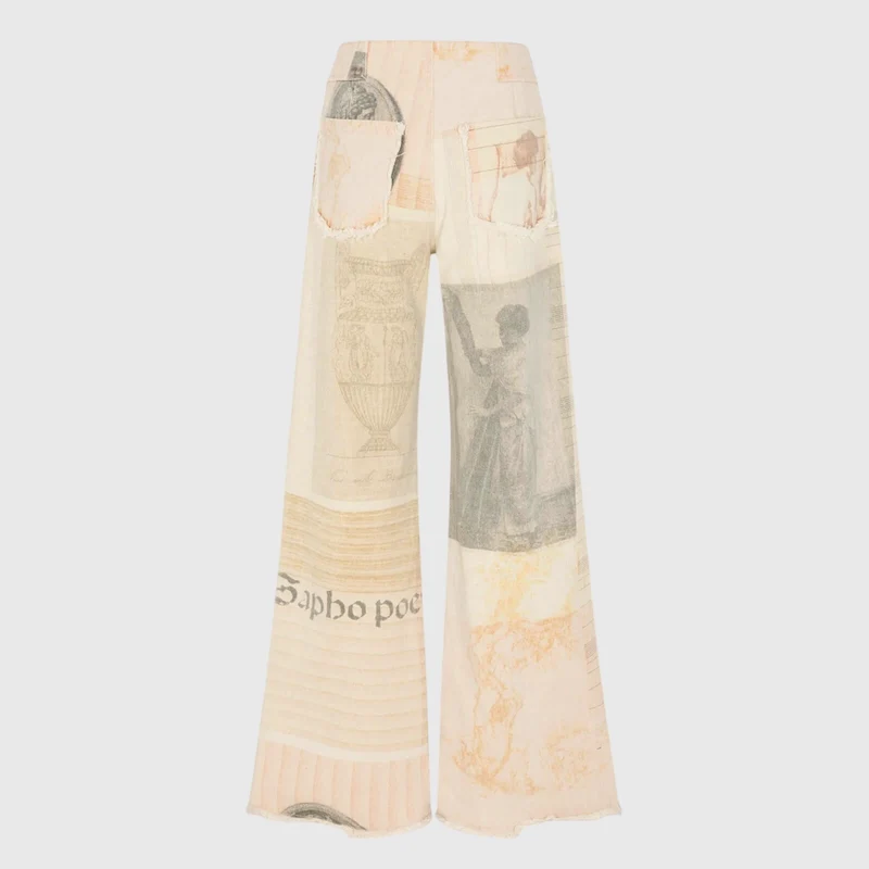 Tanja | Damen Vintage-Jeans mit Hoher Taille und Print