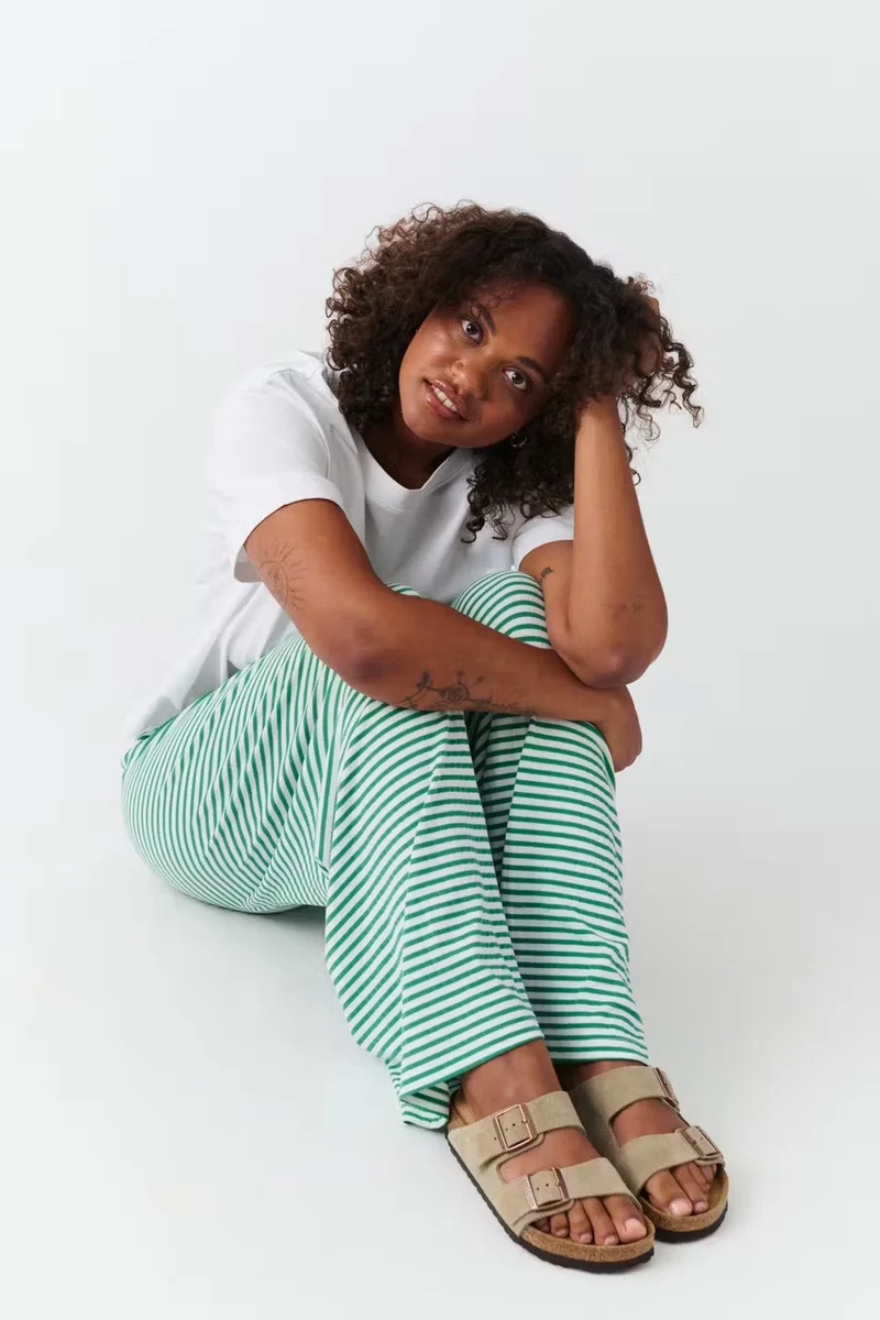 Daniela | Damen Frühlings-Gestreifte Relaxed-Hose