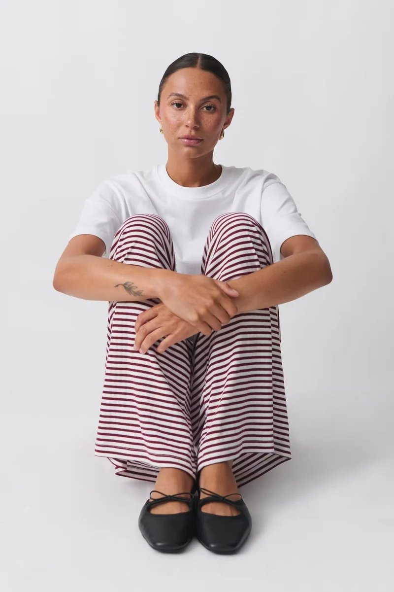 Daniela | Damen Frühlings-Gestreifte Relaxed-Hose