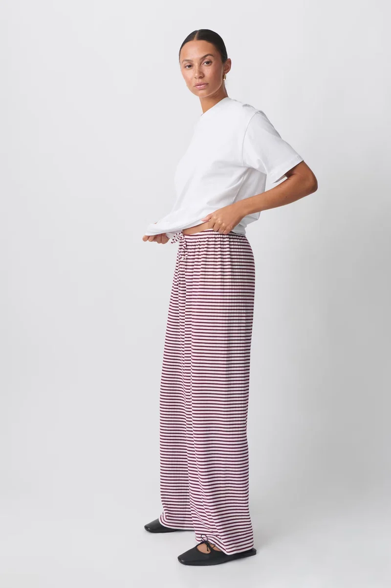 Daniela | Damen Frühlings-Gestreifte Relaxed-Hose