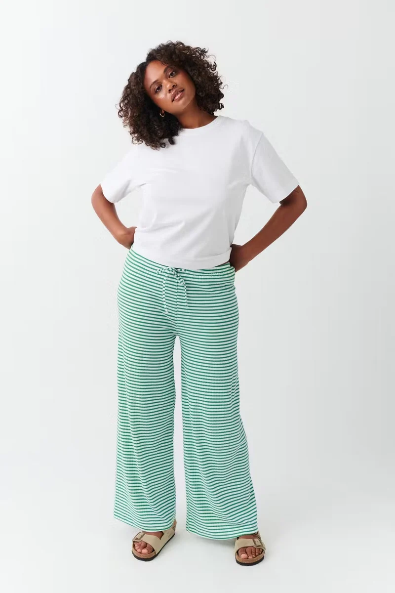 Daniela | Damen Frühlings-Gestreifte Relaxed-Hose