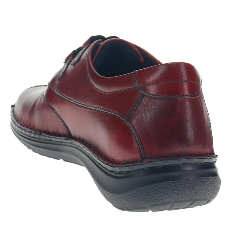 Wide Fit Leather Lace-Up Shoes - PARK40035 / 325 803 - Bordeaux