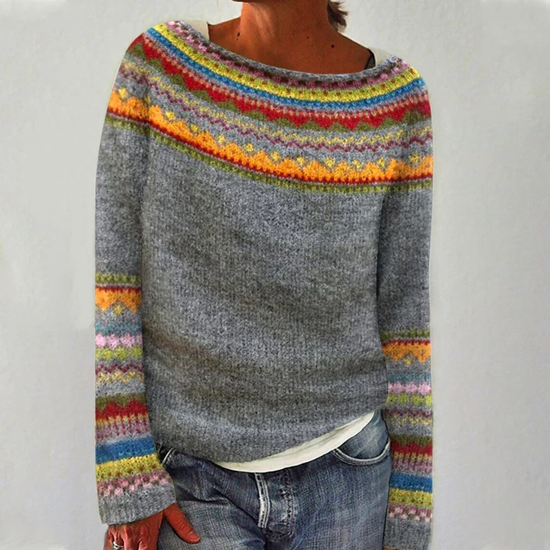 Dorothea | Damen Strickpullover mit Rundhalsausschnitt für den Alltag