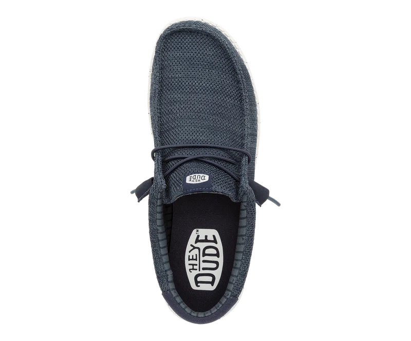 Hey Dude Wally Stretch-Socken-Mokassins für Herren | Marineblau