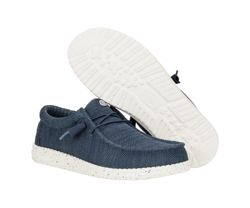 Hey Dude Wally Stretch-Socken-Mokassins für Herren | Marineblau