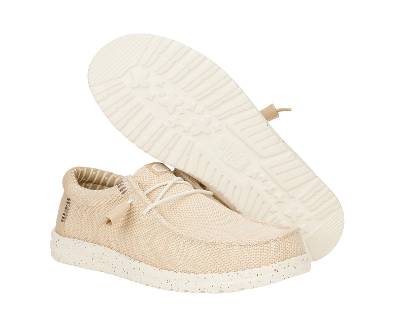 Hey Dude Wally Stretch-Socken für Herren, Mokassins | Irish Cream / Egret