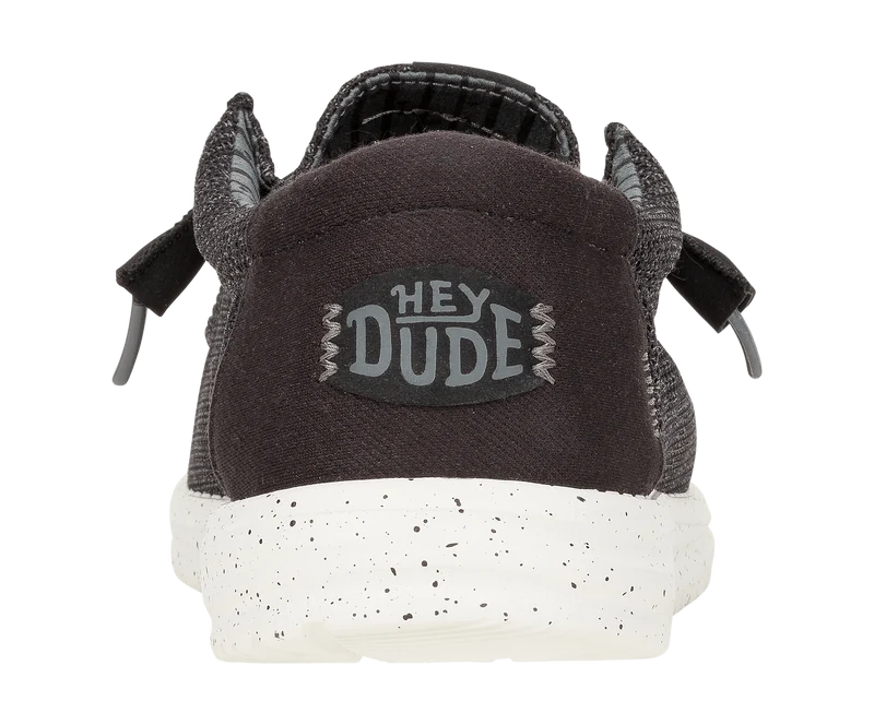 Hey Dude Wally Stretch-Socken-Mokassins für Herren | Schwarz/Weiß