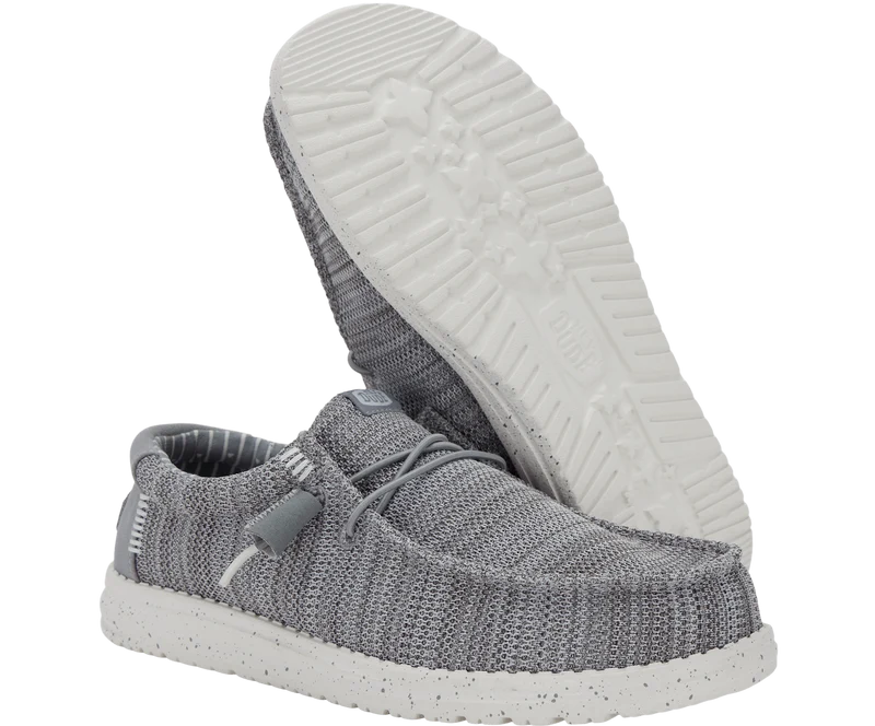 Hey Dude Wally Stretch-Socken für Herren, Mokassins | Grau