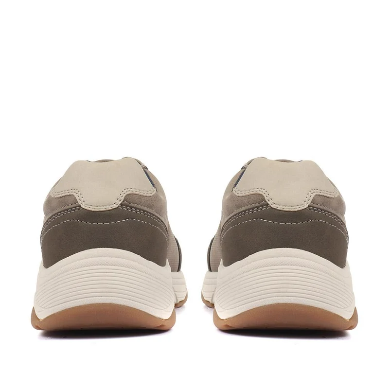 Lace-Up Trainer Shoe - SUNT34007 / 320 327 - Taupe