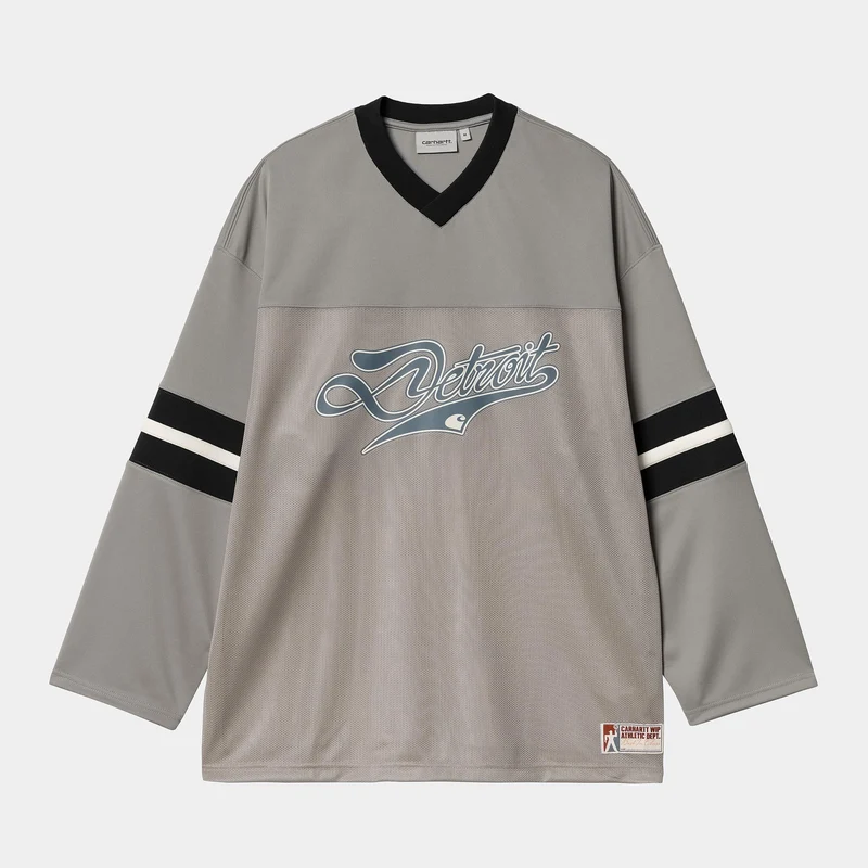 Carhartt WIP Herren Detroit Mesh Langarm T-Shirt | Yosemite / Schwarz