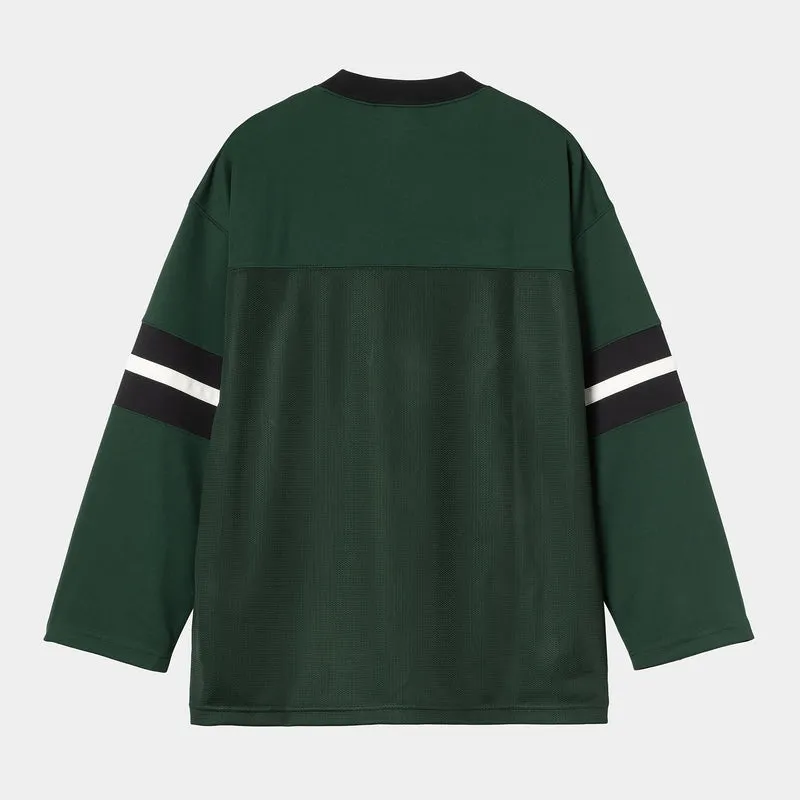 Carhartt WIP Herren Detroit Mesh Langarm T-Shirt | Conifer / Schwarz