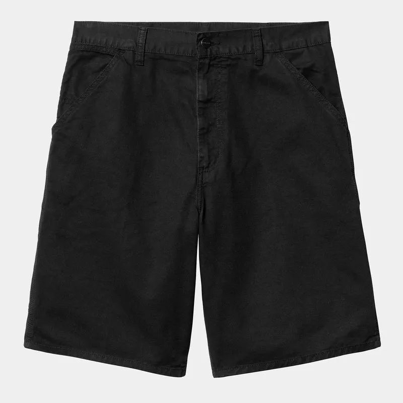 Carhartt WIP Herren Single Knee Newcomb Drill Short | Schwarz