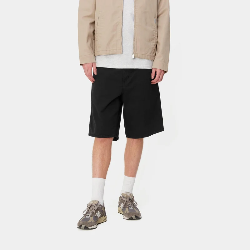Carhartt WIP Herren Single Knee Newcomb Drill Short | Schwarz
