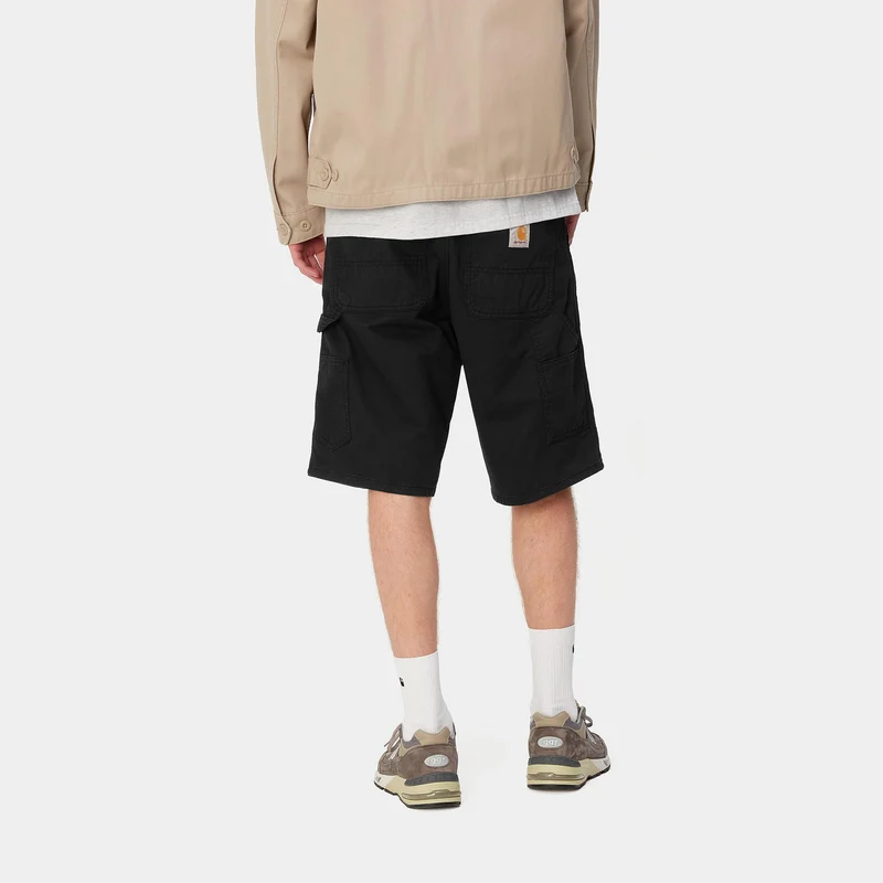 Carhartt WIP Herren Single Knee Newcomb Drill Short | Schwarz