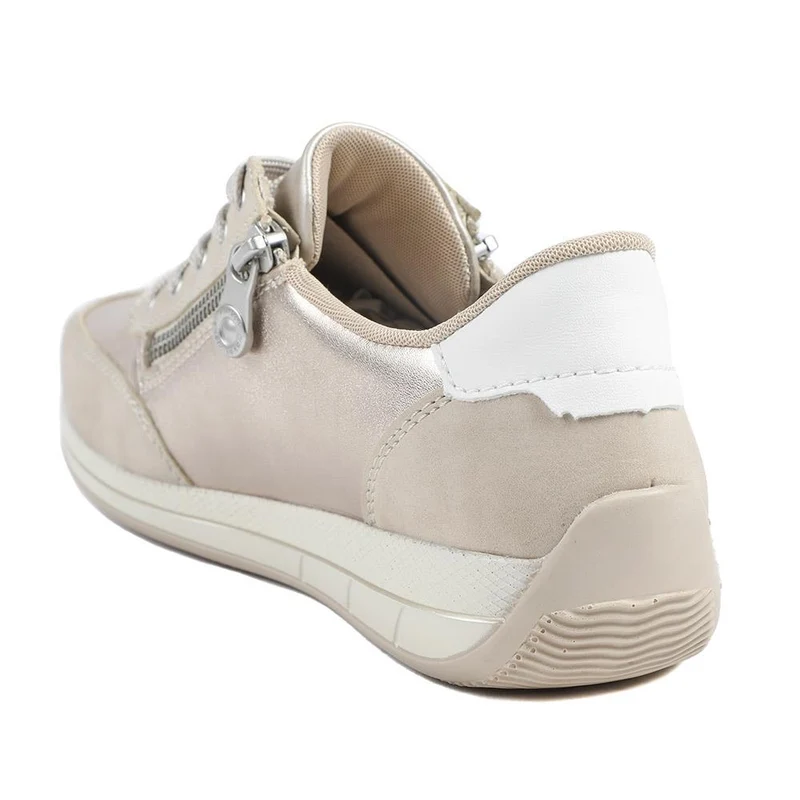 Rieker Wide Fit Multi Tone Trainers - RKR43545 / 328 778 - Beige-White