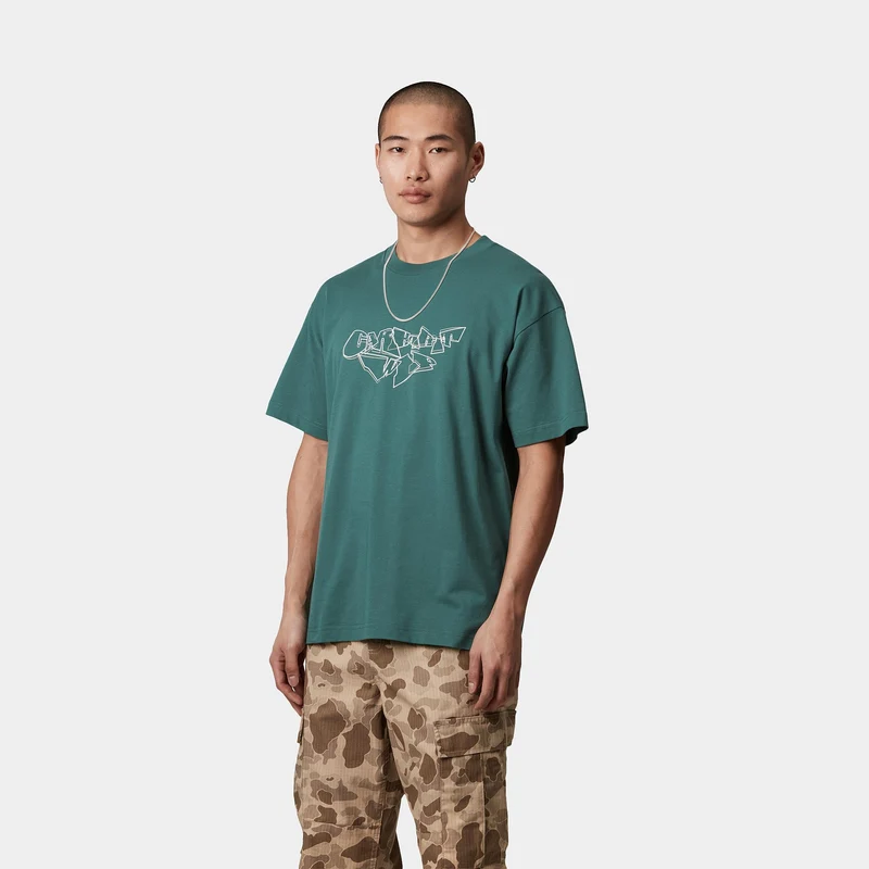 Carhartt WIP Herren Screwed Up Script T-Shirt | Regenwald