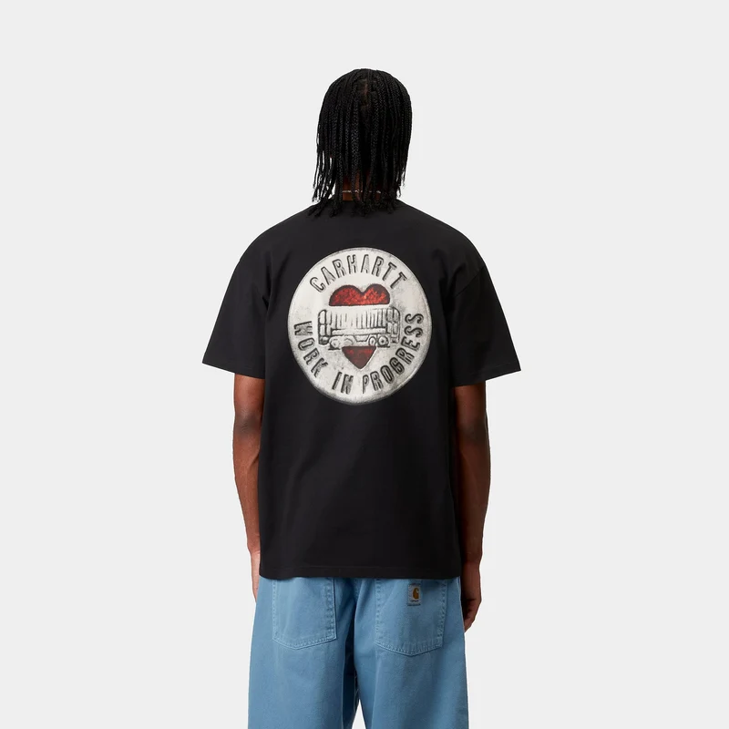 Carhartt WIP Herren Button T-Shirt | Schwarz