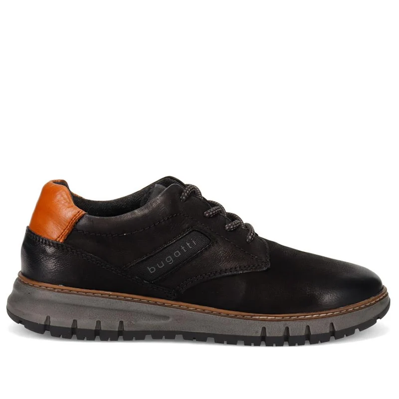 Casual Leather Lace-Up Shoes - BUG40522 / 326 008 - Black