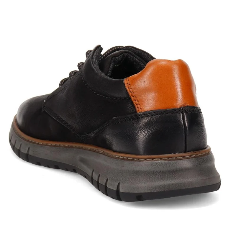 Casual Leather Lace-Up Shoes - BUG40522 / 326 008 - Black