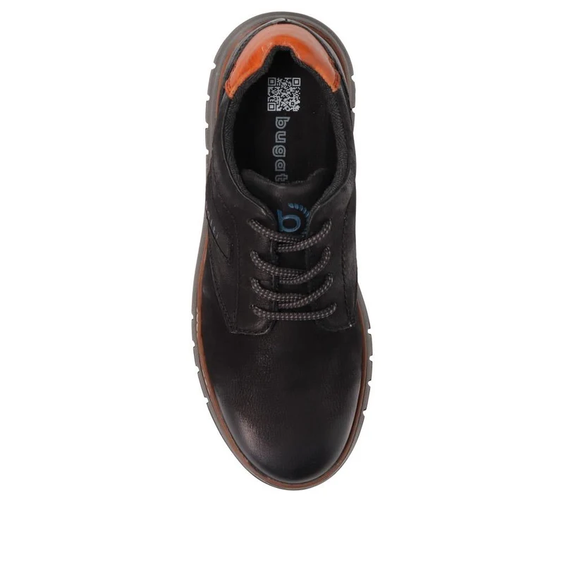 Casual Leather Lace-Up Shoes - BUG40522 / 326 008 - Black