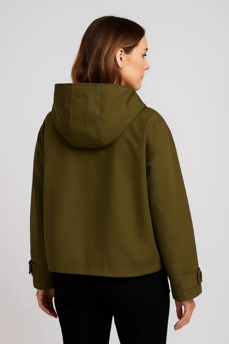 Gabriela | Damen Leichte Wasserfeste Regenjacke mit Knopfleiste