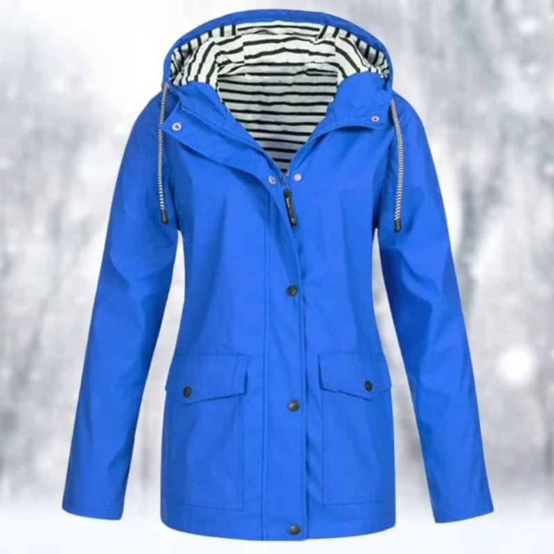 Carolin | Damen Jacke mit Kapuze, Reißverschluss und Fronttaschen