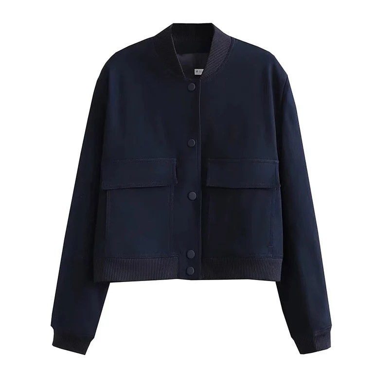 Marie | Damen Kurze Streetwear-Jacke mit Knopfleiste
