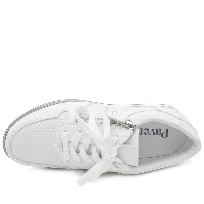 Zip & Lace Fashionable Trainers - WBINS43093 / 329 535 - White