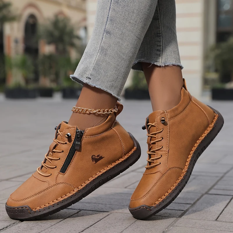 Bettina | Damen Bequeme Schnürschuhe mit Reißverschluss