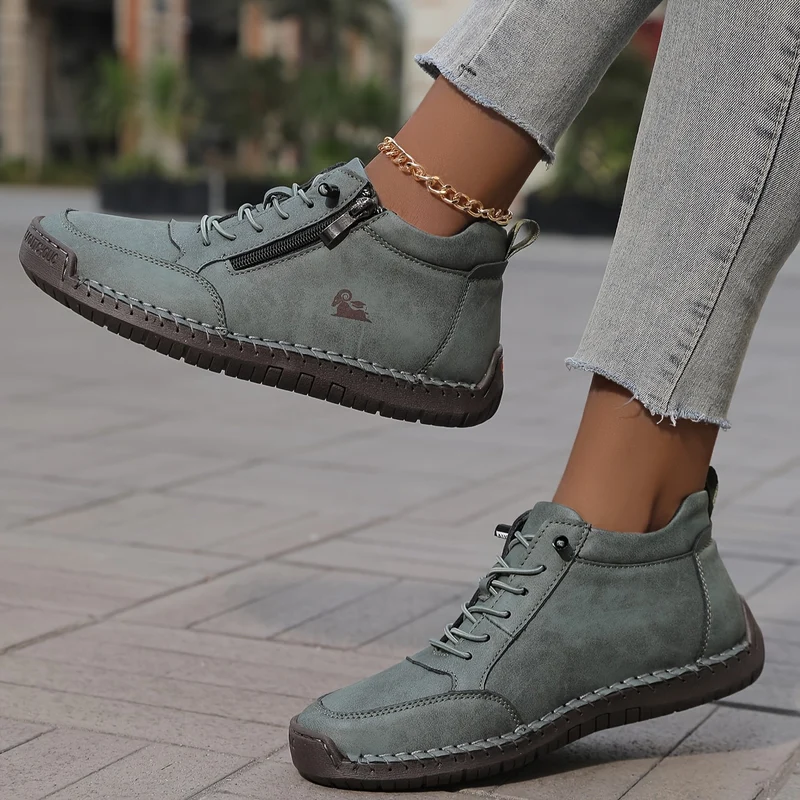 Bettina | Damen Bequeme Schnürschuhe mit Reißverschluss
