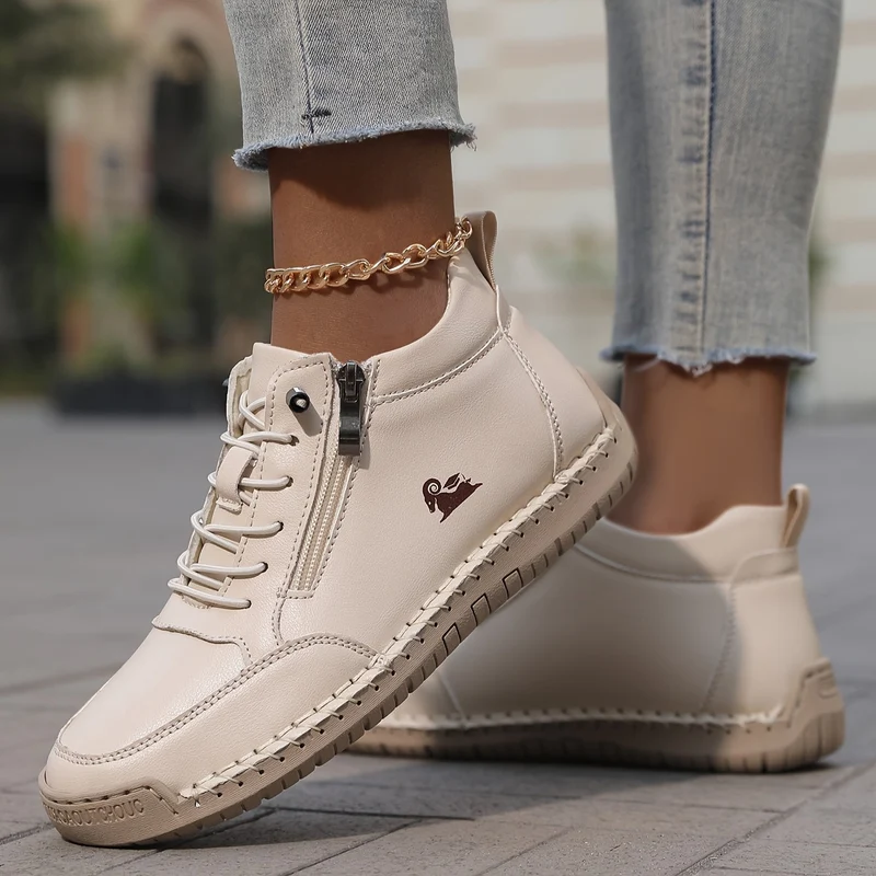 Bettina | Damen Bequeme Schnürschuhe mit Reißverschluss
