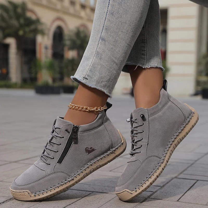 Bettina | Damen Bequeme Schnürschuhe mit Reißverschluss