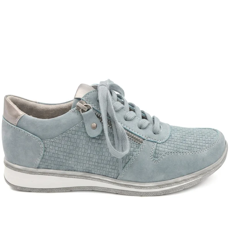 Zip & Lace Fashionable Trainers - WBINS43093 / 329 535 - Denim