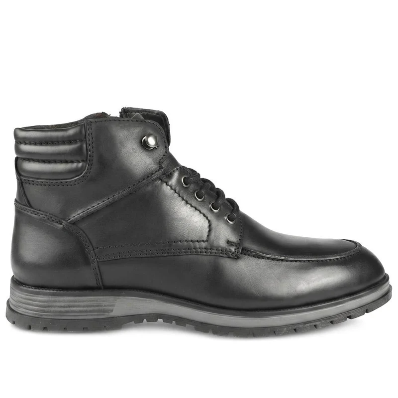 Wide Fit Leather Boots With Padded Ankle Cuff - JFOOT42020 / 328 053 - Black