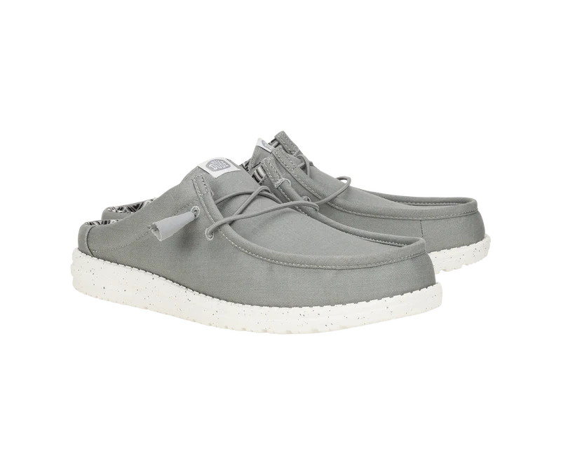 Hey Dude Wally Slip Herren-Mokassin aus Stretch-Canvas | Grau