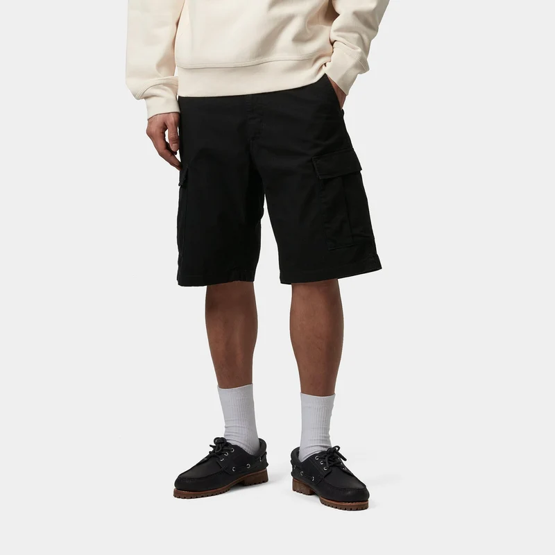 Carhartt WIP Herren Aviation Short | Schwarz gespült