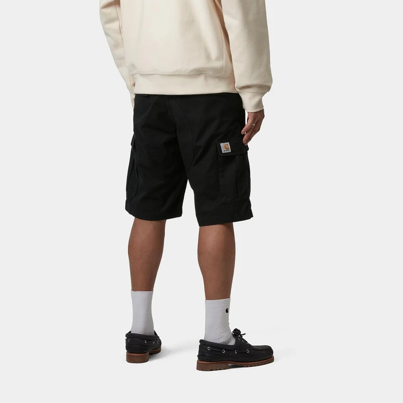 Carhartt WIP Herren Aviation Short | Schwarz gespült
