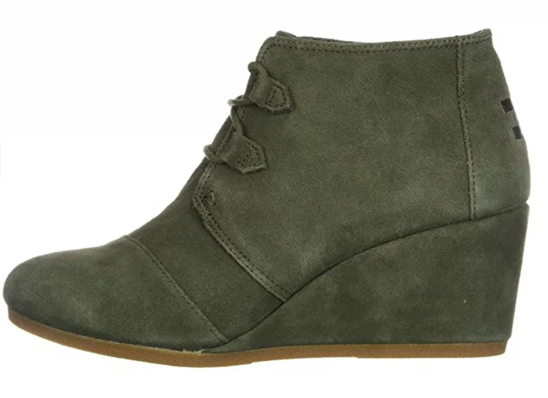 TOMS Kala-Stiefel mit Keilabsatz für Damen – Olivgrün
