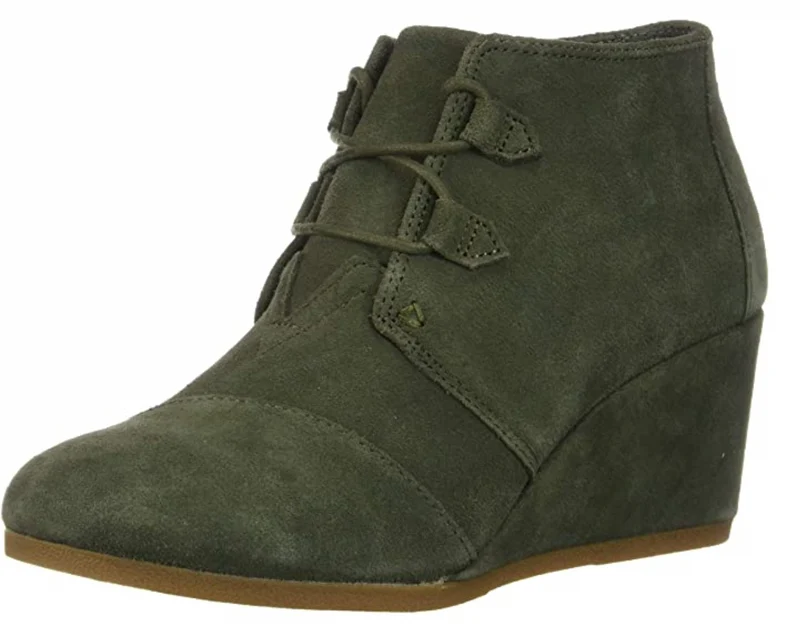 TOMS Kala-Stiefel mit Keilabsatz für Damen – Olivgrün