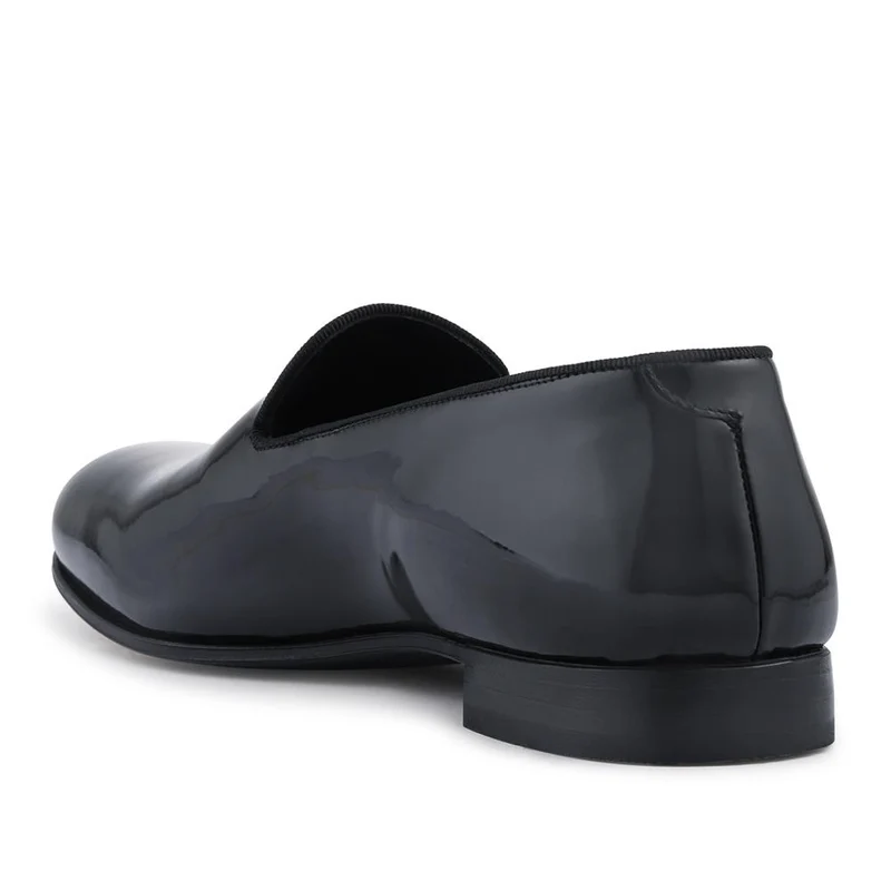 Conley Blake Stitched Leather Slip On Shoes - CONLEY / 327 854 - Black Patent