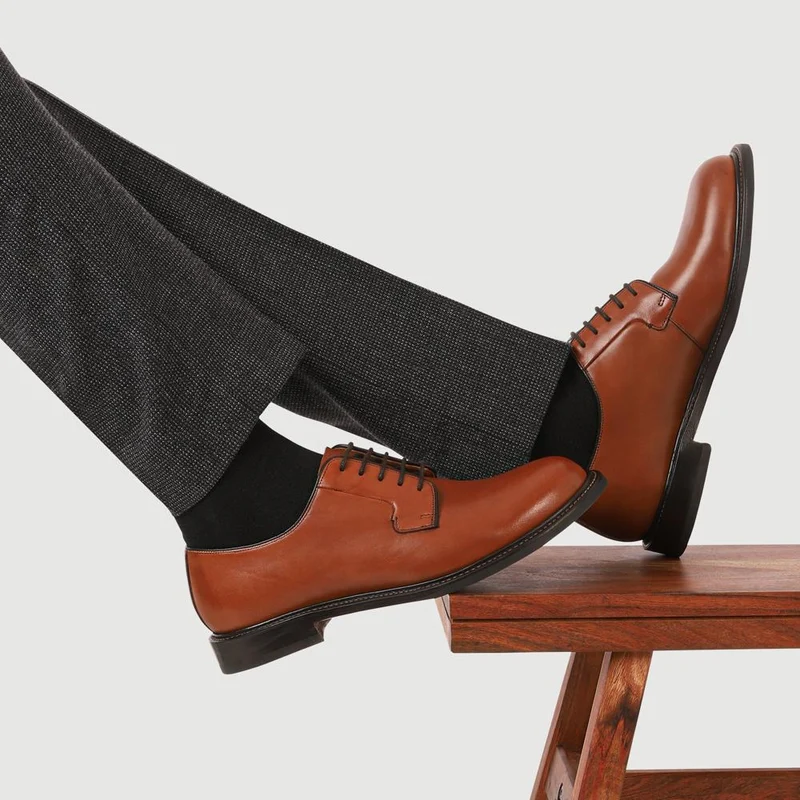 Barnes Goodyear Welt Leather Lace-Up Shoes - BARNES / 327 073 - British Tan